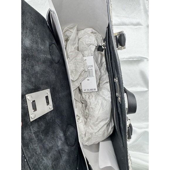 Michael Kors Collection Miranda Large Tote Black White Python Snake Leather Bag - Picture 9 of 13